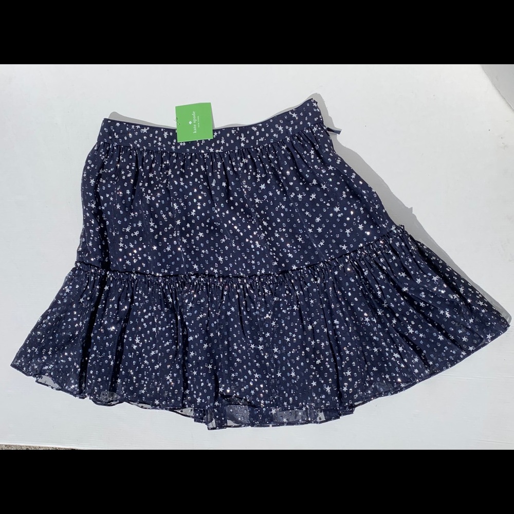Kate Spade Navy Night Sky Lurex Skirt Star Bright